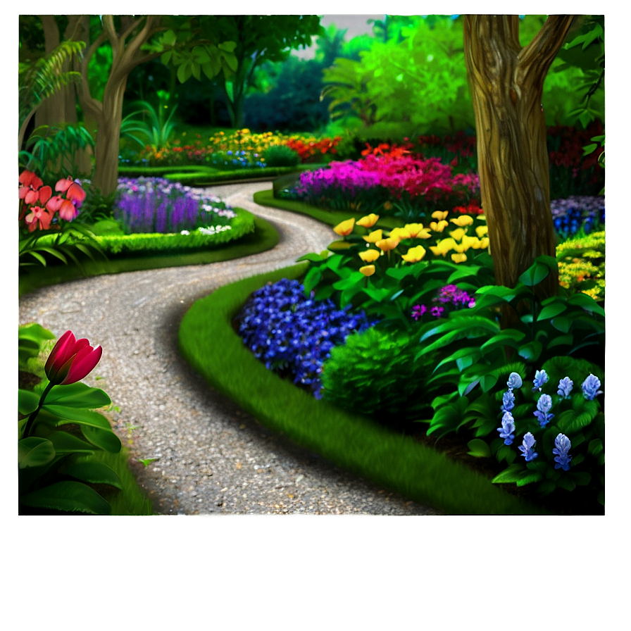 Vibrant Flower Garden Path Png 67 PNG image