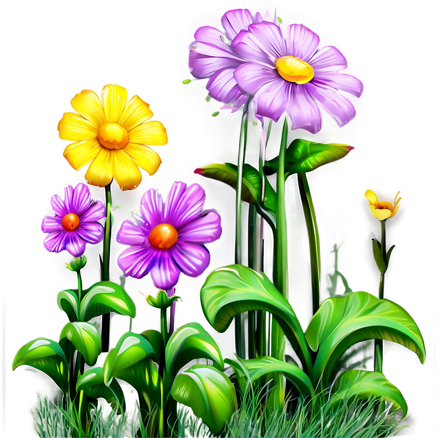 Vibrant Flower Garden Picture Png Dbs PNG image