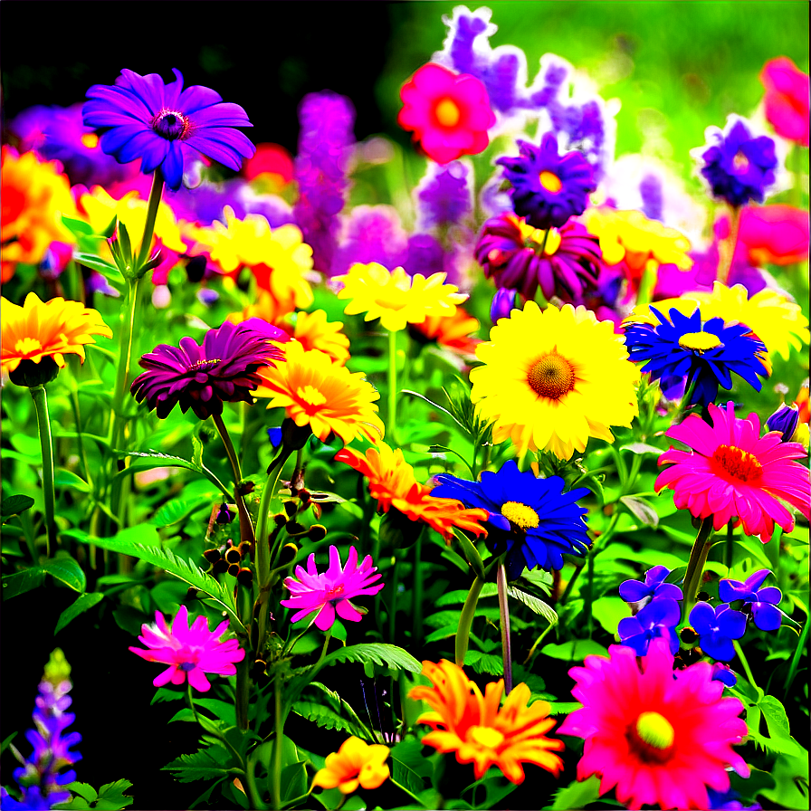 Vibrant Flower Garden Picture Png Qgr PNG image