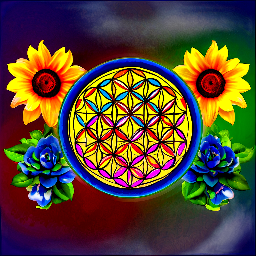 Vibrant Flower Of Life Mandala Png Sfj88 PNG image