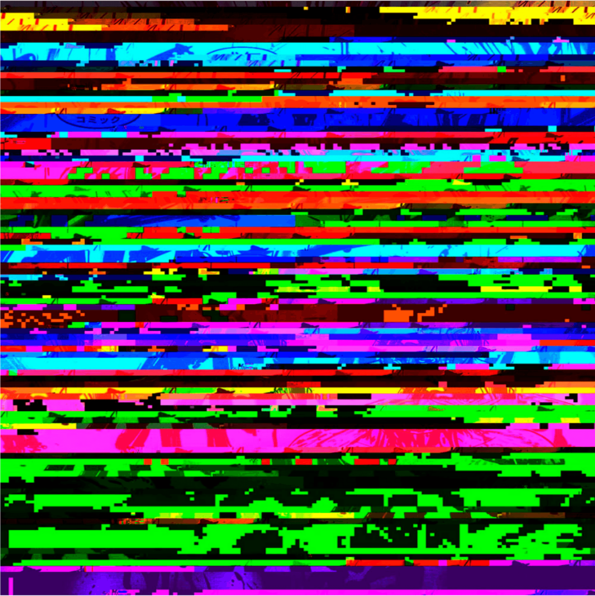 Vibrant Glitch Artwork PNG image