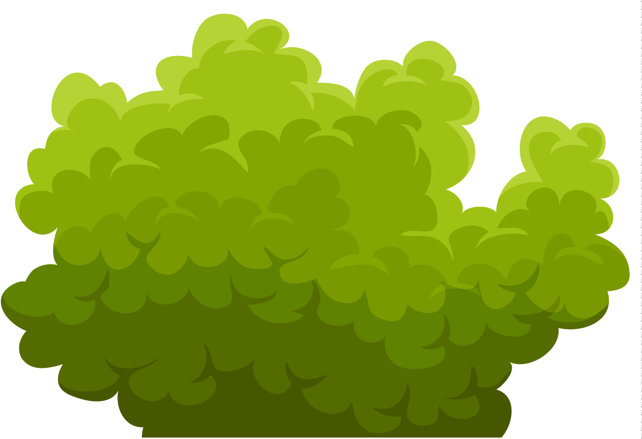 Vibrant Green Cartoon Shrub PNG image