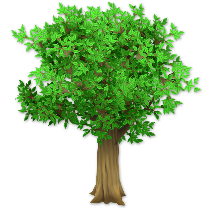 Vibrant Green Cartoon Tree PNG image