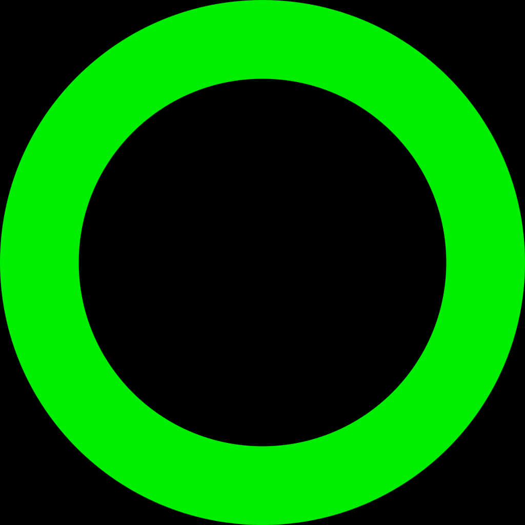 Vibrant Green Circleon Black Background PNG image