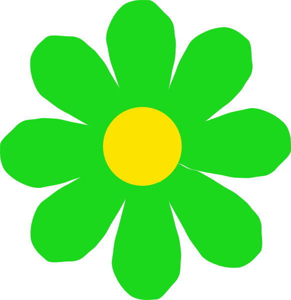 Vibrant Green Flower Illustration PNG image