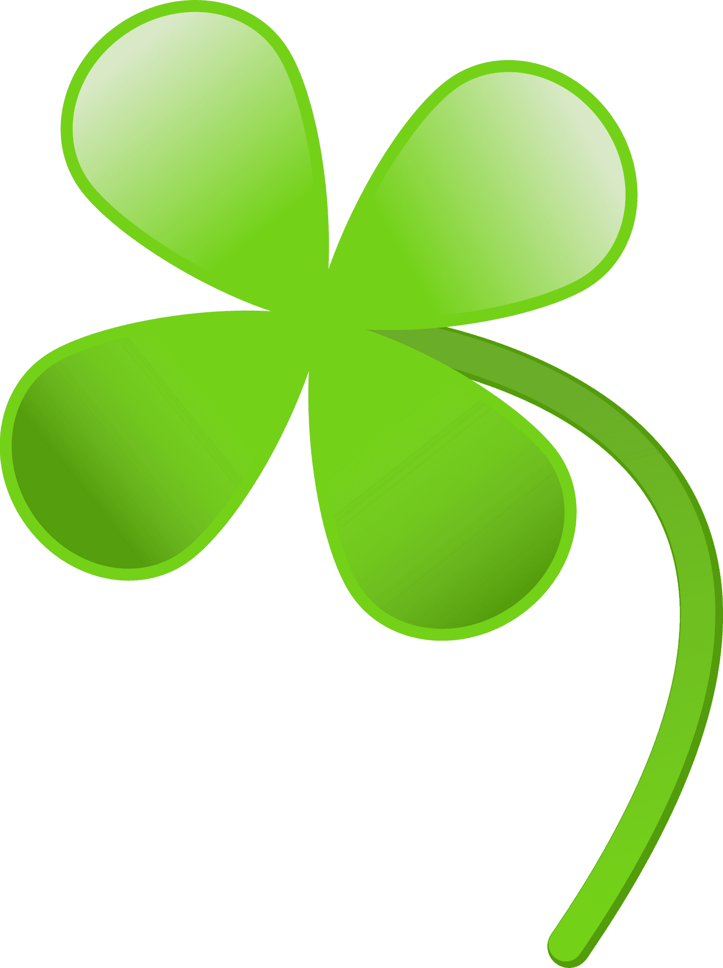 Vibrant Green Four Leaf Clover PNG image