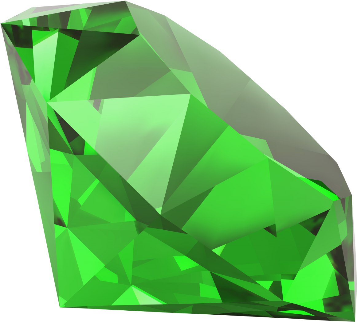 Vibrant Green Gemstone3 D Render PNG image