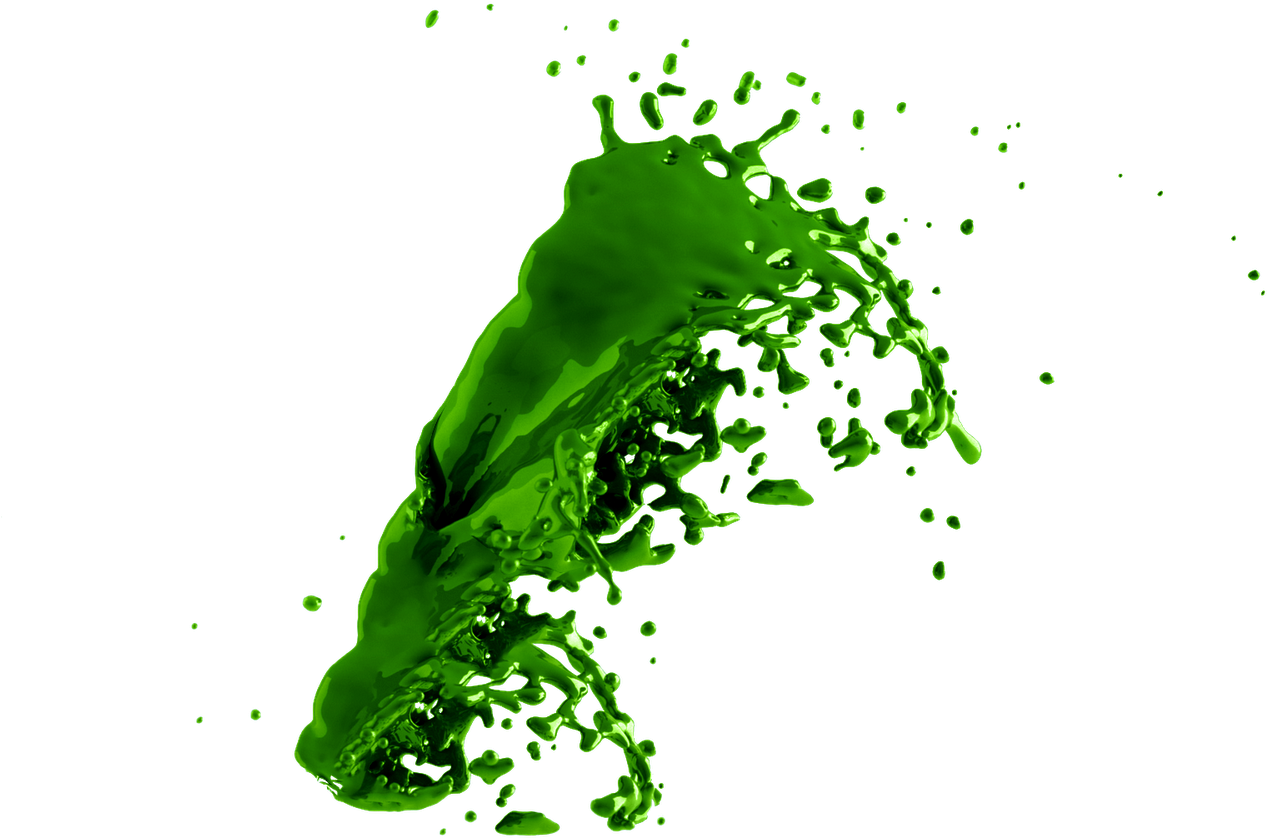 Vibrant Green Paint Splash PNG image