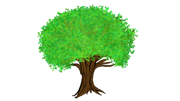 Vibrant Green Tree Illustration PNG image