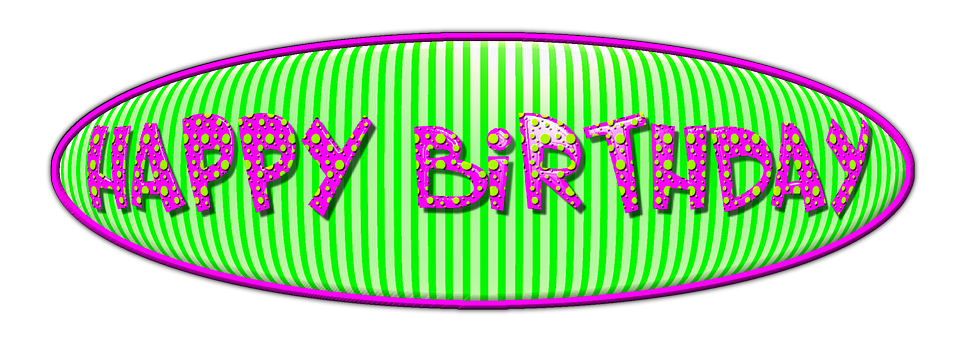 Vibrant Happy Birthday Graphic PNG image
