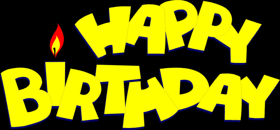 Vibrant Happy Birthday Text PNG image