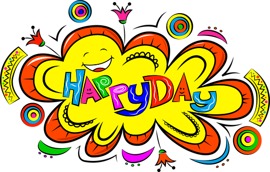 Vibrant Happy Day Illustration PNG image