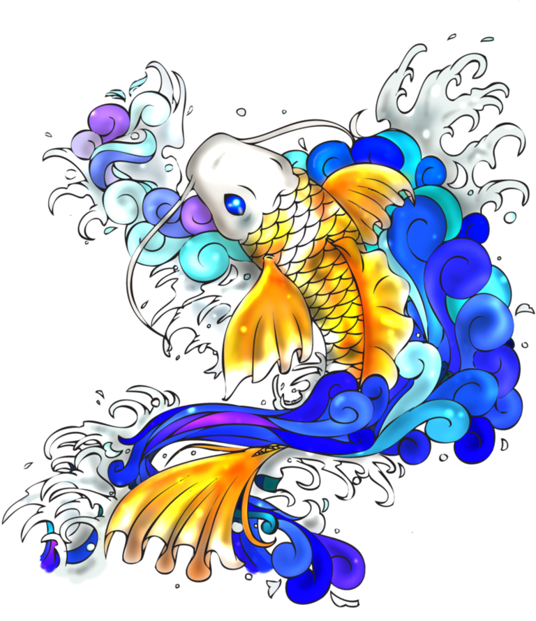 Vibrant Koi Fish Artwork PNG image