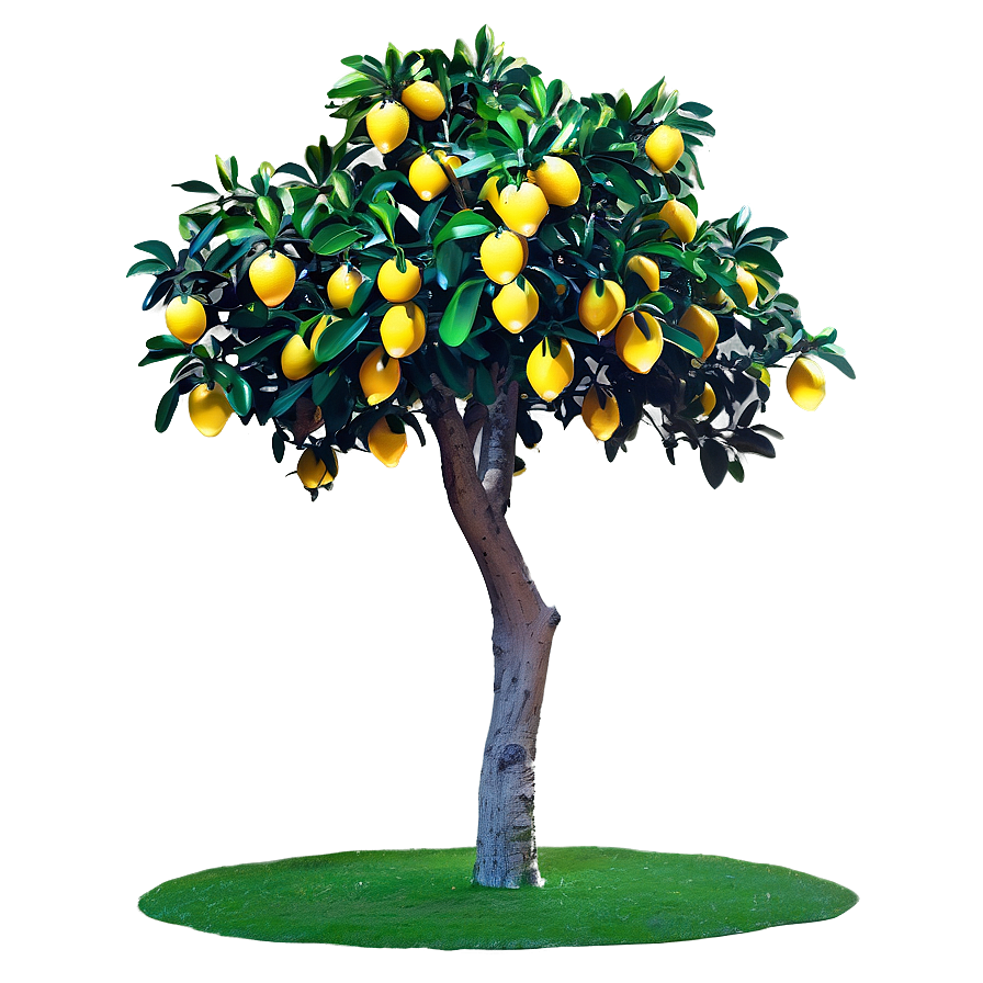 Vibrant Lemon Tree Art Png 06212024 PNG image