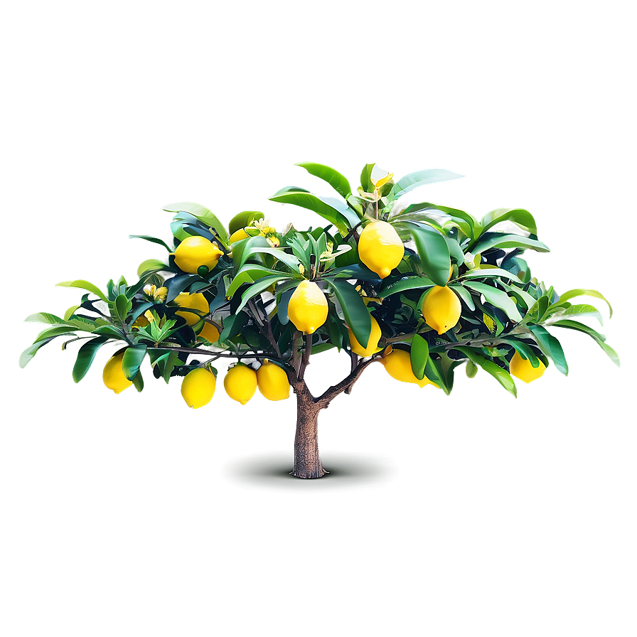 Vibrant Lemon Tree Art Png 4 PNG image