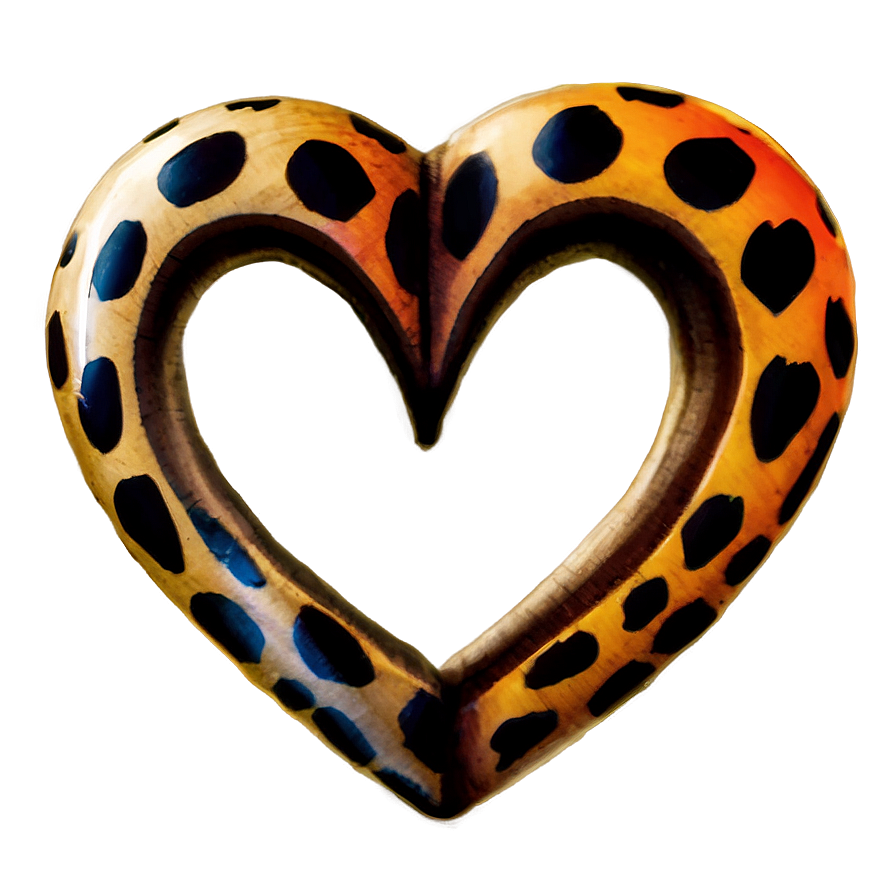 Vibrant Leopard Heart Drawing Png 10 PNG image