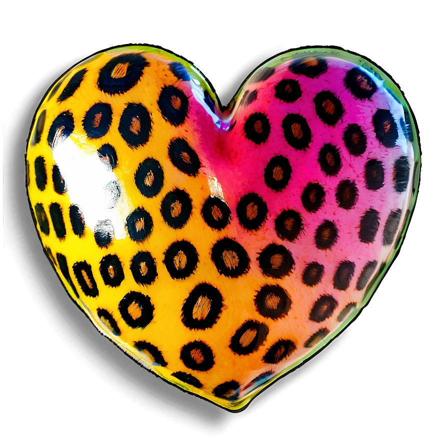 Vibrant Leopard Heart Drawing Png Iuq PNG image