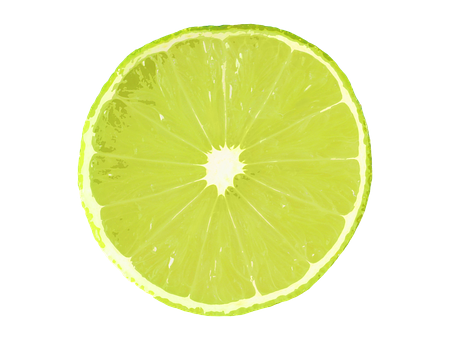 Vibrant Lime Slice Black Background PNG image