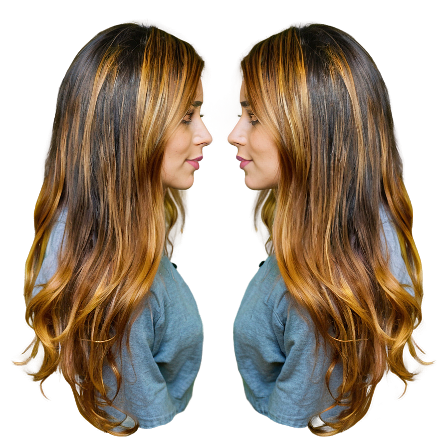 Vibrant Long Hair Highlights Png 86 PNG image