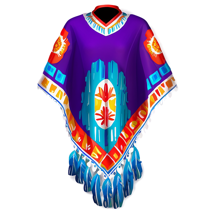 Vibrant Mexican Poncho Decoration Png Uuw PNG image