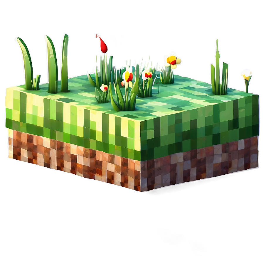 Vibrant Minecraft Grass Block Png 68 PNG image