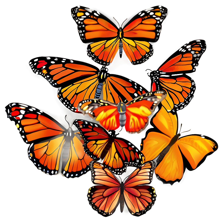 Vibrant Monarch Butterflies Png 14 PNG image