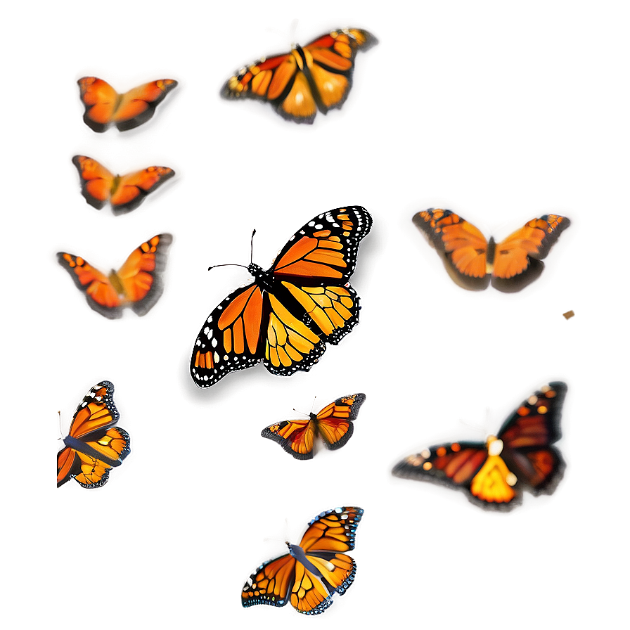 Vibrant Monarch Butterflies Png Wqi PNG image