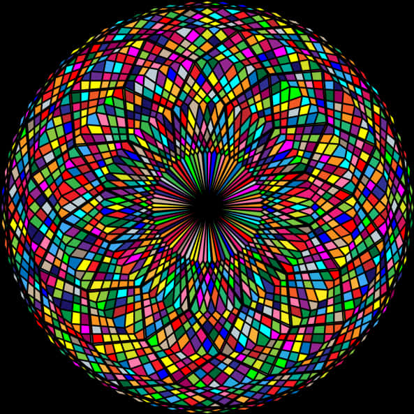Vibrant Mosaic Sphere PNG image