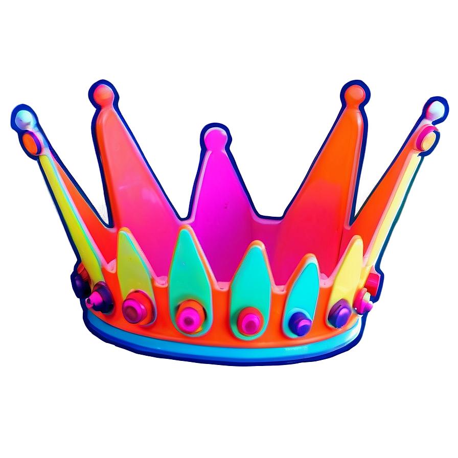 Vibrant Neon Crown Graphic Png 06272024 PNG image