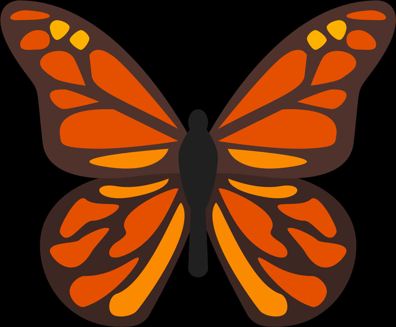 Vibrant Orange Butterfly Graphic PNG image