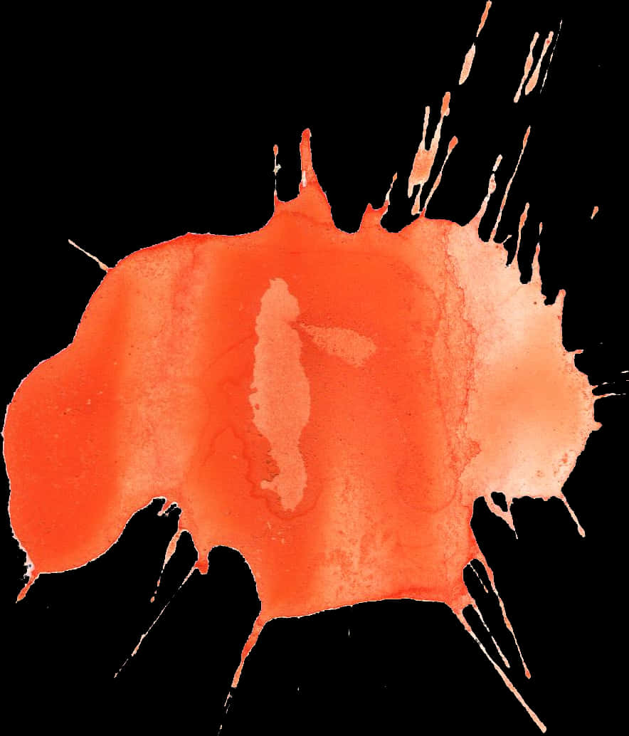 Vibrant Orange Ink Splash PNG image