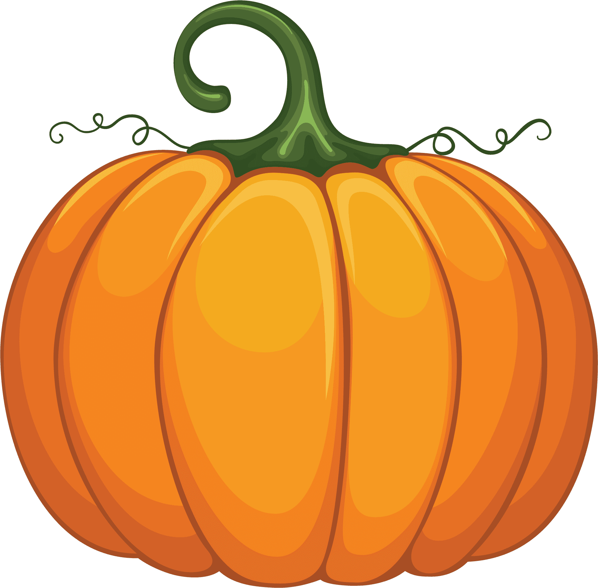 Vibrant Orange Pumpkin Illustration PNG image