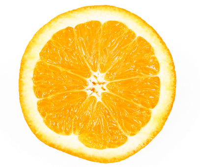 Vibrant Orange Slice Against Black Background PNG image