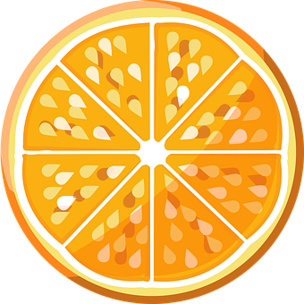 Vibrant Orange Slice Illustration PNG image