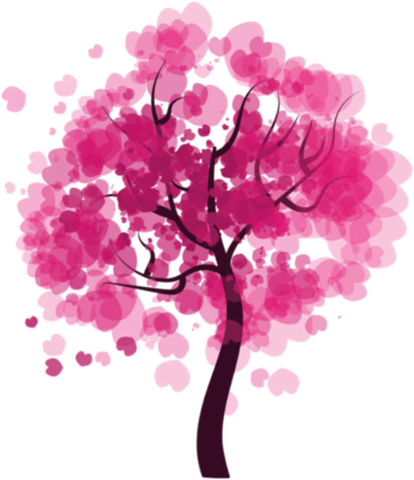 Vibrant Pink Blossom Tree Vector PNG image