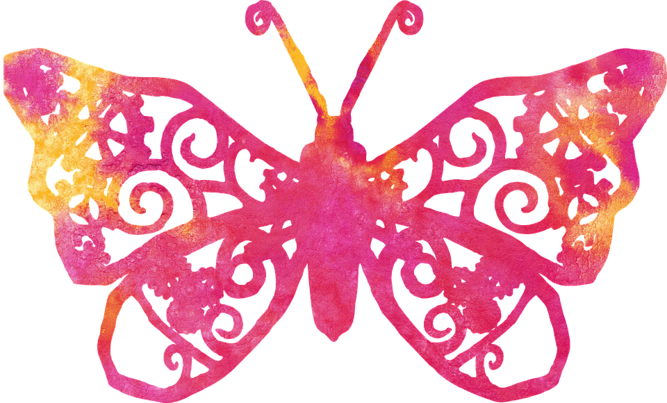 Vibrant Pink Butterfly Artwork PNG image