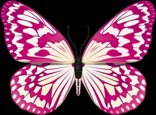 Vibrant Pink Butterfly Illustration PNG image