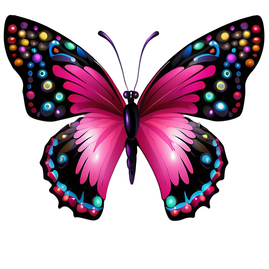 Vibrant Pink Butterfly Illustration Png Qmq59 PNG image