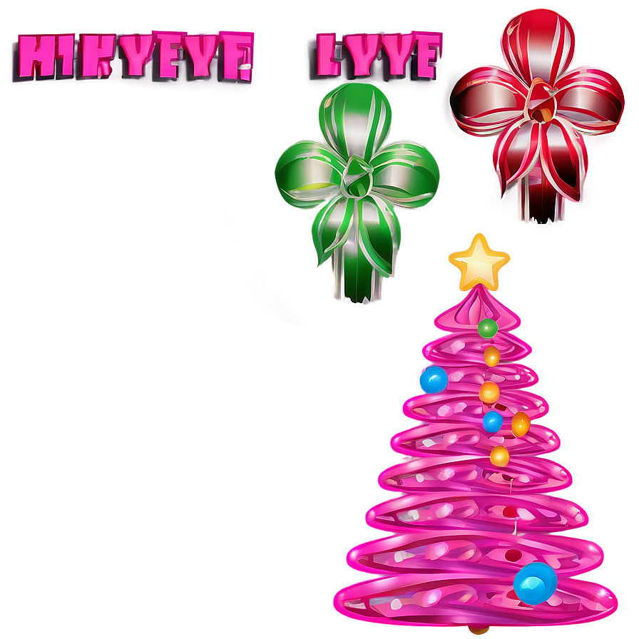 Vibrant Pink Christmas Tree Png 06122024 PNG image