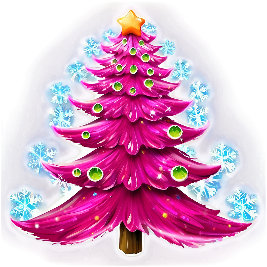 Vibrant Pink Christmas Tree Png 06122024 PNG image