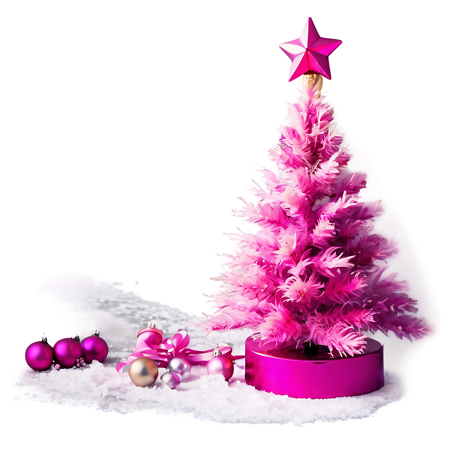 Vibrant Pink Christmas Tree Png Glq88 PNG image