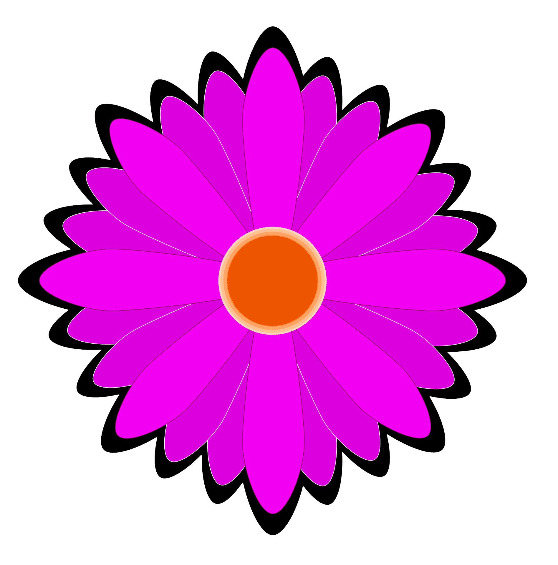 Vibrant Pink Flower Illustration PNG image