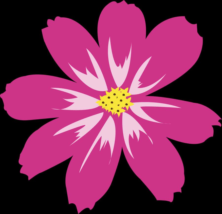 Vibrant Pink Flower Illustration PNG image