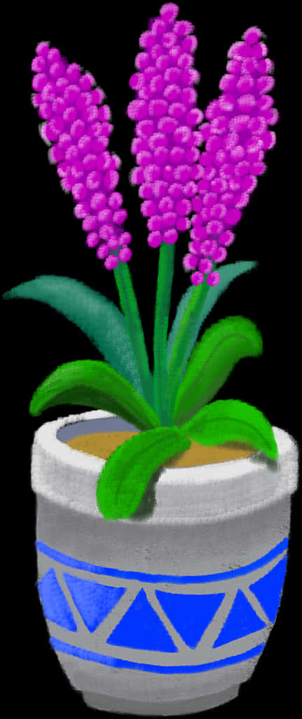Vibrant Pink Flowersin Decorative Pot PNG image