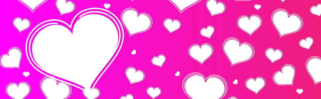 Vibrant Pink Hearts Banner PNG image
