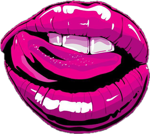 Vibrant Pink Lips Illustration PNG image