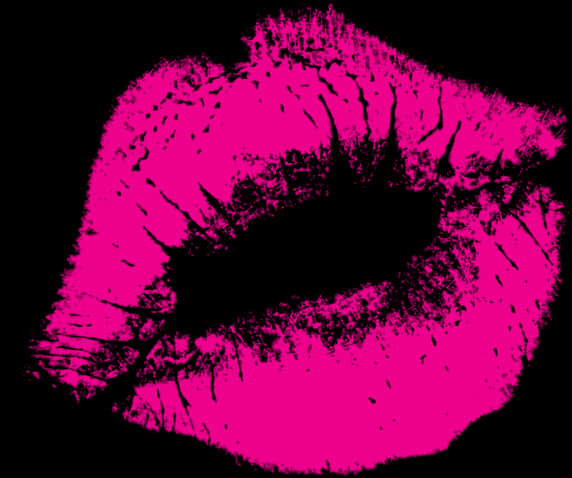 Vibrant Pink Lipstick Kiss Print PNG image