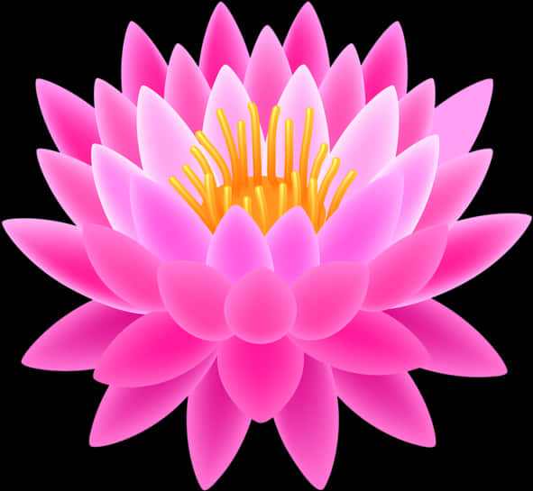 Vibrant_ Pink_ Lotus_ Illustration PNG image