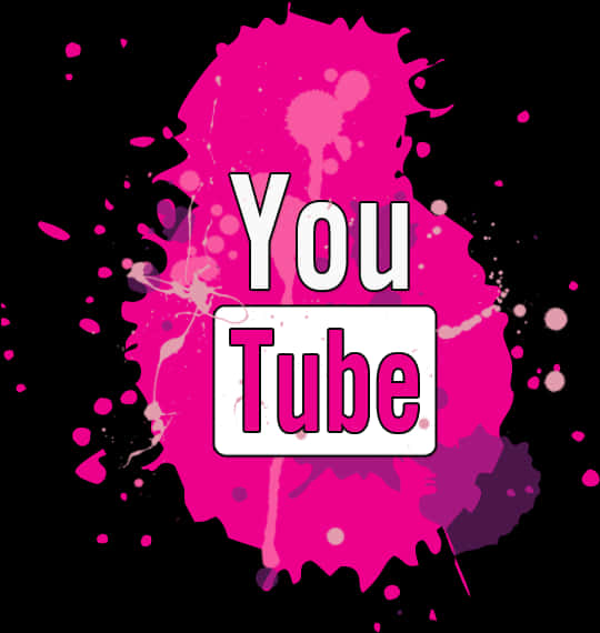 Vibrant Pink Splatter Youtube Logo PNG image
