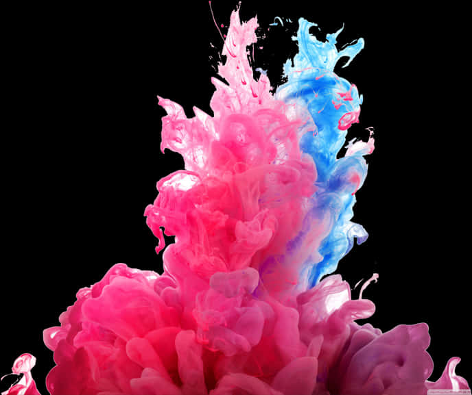 Vibrant Pinkand Blue Ink Explosion PNG image
